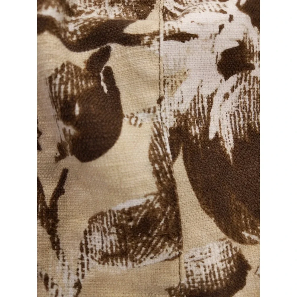 Coldwater Creek Floral Print Cropped Jacket Size 12 Cotton/Linen Barkcloth‎